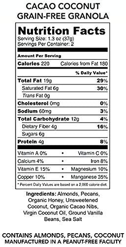 Julie's Real Grain Free Granola - Cacao Coconut - Gluten Free & Low Net Carb - Pack of 4