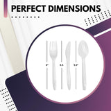 Green Direct Medium Weight Wrapped Plastic Cutlery Set with Napkin, Fork, Spoon, Knife, Salt, Pepper, White 50 Pack Plastic Cutlery Meal Kit