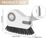 2-in-1 Groove Cleaning Brush with Hidden Scraper, Window Track Cleaner Brush, Crevice Cleaning Tool for Sliding Door Tracks, Window Sills, Narrow