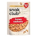 Snak Club Bags Honey Cashews, Crunchy, Glazed, Gluten-Free, Family Size, 10.5 Ounce