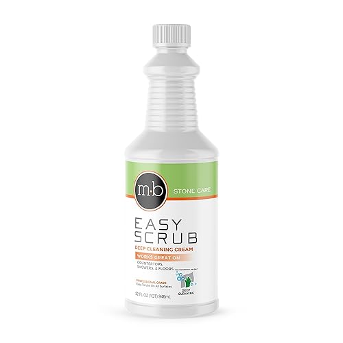 MB Stone Granite, Quartz Marble, Stone Countertop Cleaner for Countertops Showers Floors, Removes Water Spots, Soap, Film, Grease, Easy Scrub Deep