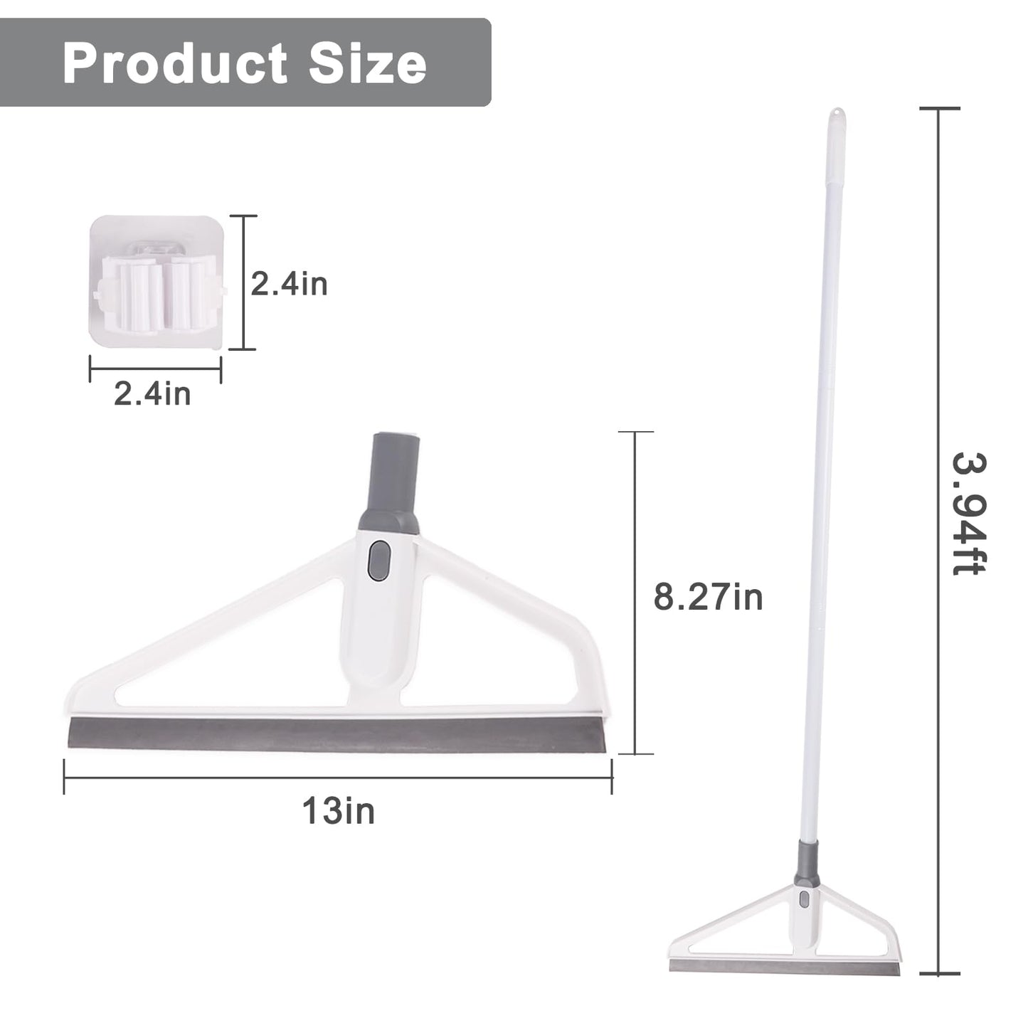 Rubber Squeegee Broom - Multifunction Magic Broom,Scraping Silicone Broom Sweeper,with Mop Clip, Squeeze Broom Sweeping Water for Kitchen Bathroom