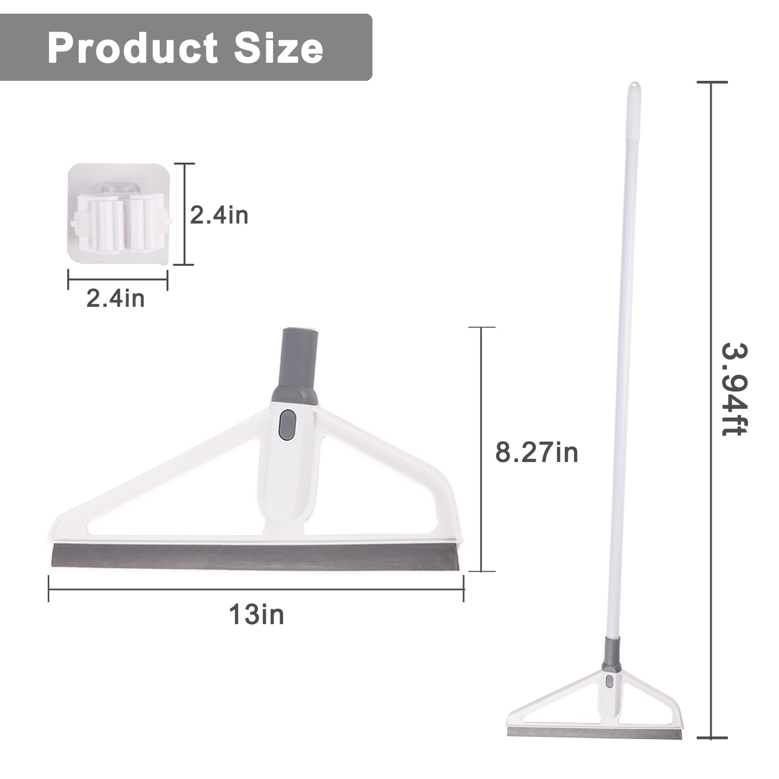 Rubber Squeegee Broom - Multifunction Magic Broom,Scraping Silicone Broom Sweeper,with Mop Clip, Squeeze Broom Sweeping Water for Kitchen Bathroom