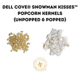 Snowman Kisses Gourmet Popcorn Kernels by Dell Cove Spices - Unique Christmas Stocking Stuffer Gift - Ideal for Stovetop, Popcorn Machines and Popcorn