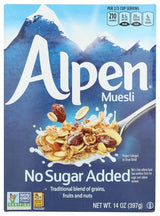 Alpen Muesli Cereal No Sugar Added, 3 Pack of 14 Ounce Boxes