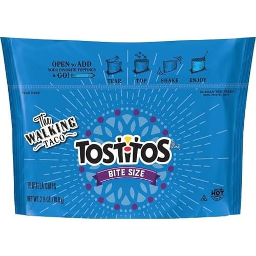 Tostitos Bite Size Tortilla Chips for Walking Tacos, 2.5 Oz Individual Bags, Bulk Pack - 18 Count Grab N Go Snacks for Foodservice, Parties