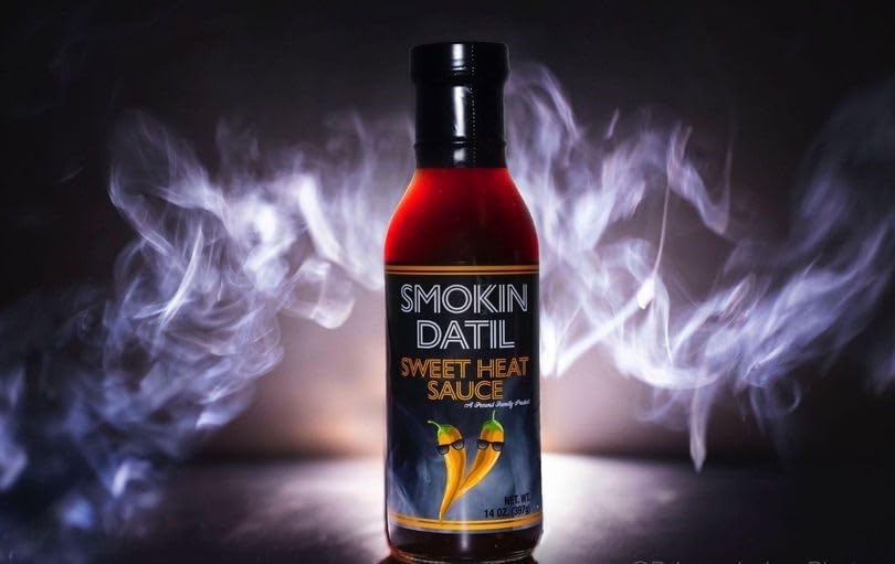Smokin Datil Sweet Heat Hot Sauce - Datil Pepper Sauce -14 oz. of Award Winning Gourmet Hot Sauce with a Sweet, Spicy Datil Pepper Heat.