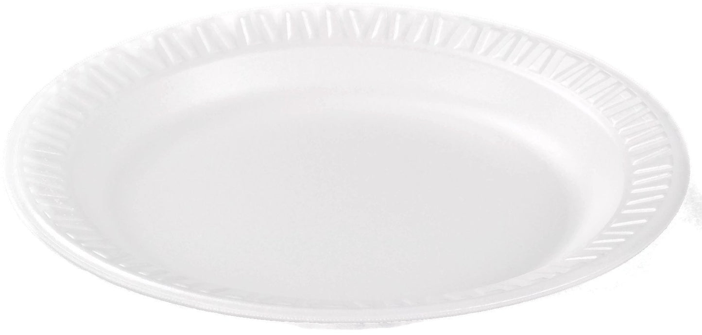 DART 6PWC 6" Foam Plate, Concorde Non-Laminated Foam Dinnerware, White