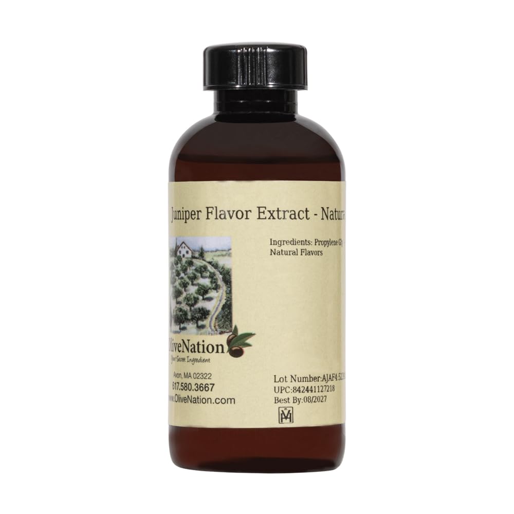 OliveNation Juniper Flavor Extract, Classic Gin Taste Flavoring for Beverages, Meat, Sauces, Baked Goods, Non-GMO, Gluten Free, Kosher, Vegan - 16