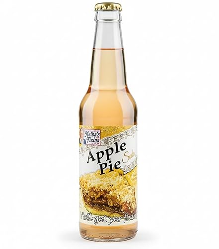 Rocket Fizz Melba's Fixins Apple Pie Soda Flavor | Cane Sugar | Craft Soda Pop Drinks | 12 oz in Glass Bottle (Single Bottle)
