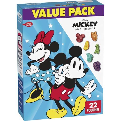 Disney Mickey and Friends Fruit Flavored Snacks, Treat Pouches, Gluten Free Snack, Value Pack, 22 Ct, 17.6 oz
