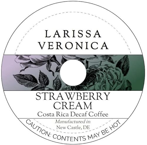 Strawberry Cream Costa Rica Decaf Coffee (Single Serve K-Cup Pods) (Gourmet, Naturally Flavored, Whole Coffee Beans) (12 pods, ZIN: 574656) - 3 Pack