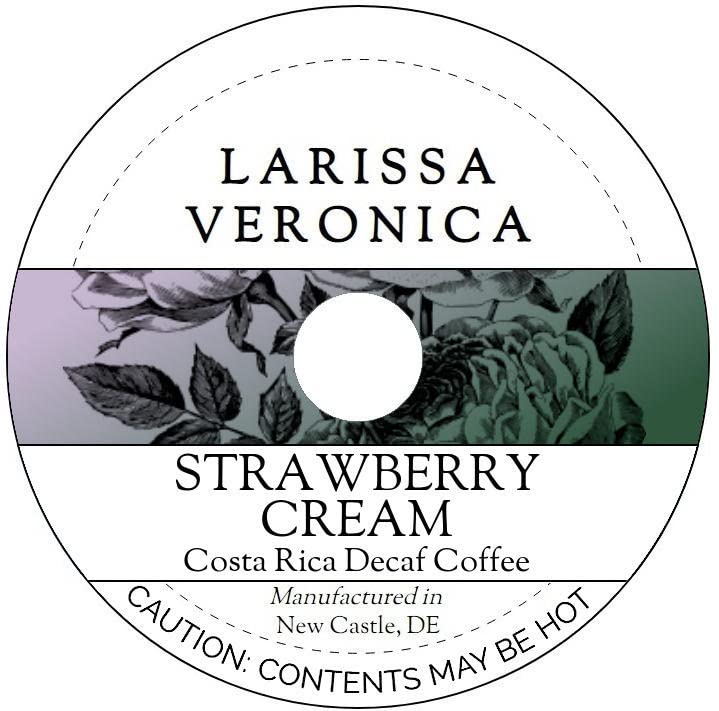 Strawberry Cream Costa Rica Decaf Coffee (Single Serve K-Cup Pods) (Gourmet, Naturally Flavored, Whole Coffee Beans) (12 pods, ZIN: 574656) - 3 Pack