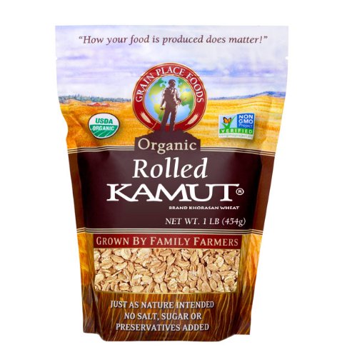 Organic Kamut Khorasan Wheat Flakes | 1 lb. | Non-GMO | Breakfast Cereal & Baking | Easy Digest | Nutrient-Rich | Grain Place Foods