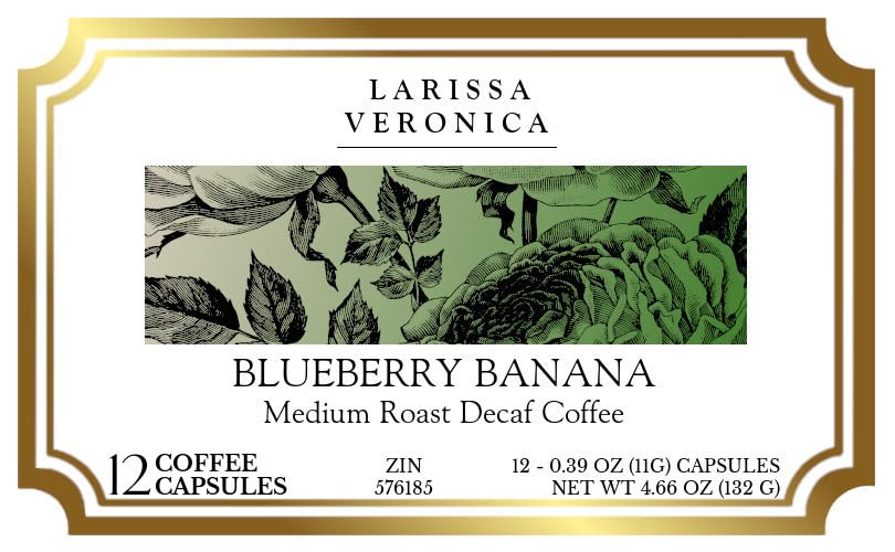 Blueberry Banana Medium Roast Decaf Coffee (Single Serve K-Cup Pods) (Gourmet, Naturally Flavored, Whole Coffee Beans) (12 pods, ZIN: 576185) - 2 Pack