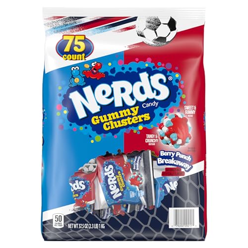 NERDS Gummy Clusters Candy, Berry Punch Breakaway, Summer Gummy Candy, 37.5 oz, 75 Count