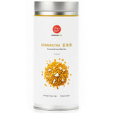Senbird Premium Genmaicha - Caffeine-Free Japanese Mochi Rice Tea - From Hokkaido, Japan - Herbal Tea in Airtight Tin (3.5oz/100g)