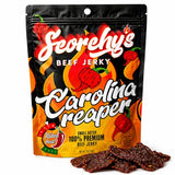 Scorchy's Jerky - Carolina Reaper Beef Jerky - Extreme Spicy Jerky, Made in USA, High Protein Snack, Low Carb, No MSG, Premium USDA Beef - Small Batch