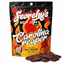 Scorchy's Jerky - Carolina Reaper Beef Jerky - Extreme Spicy Jerky, Made in USA, High Protein Snack, Low Carb, No MSG, Premium USDA Beef - Small Batch