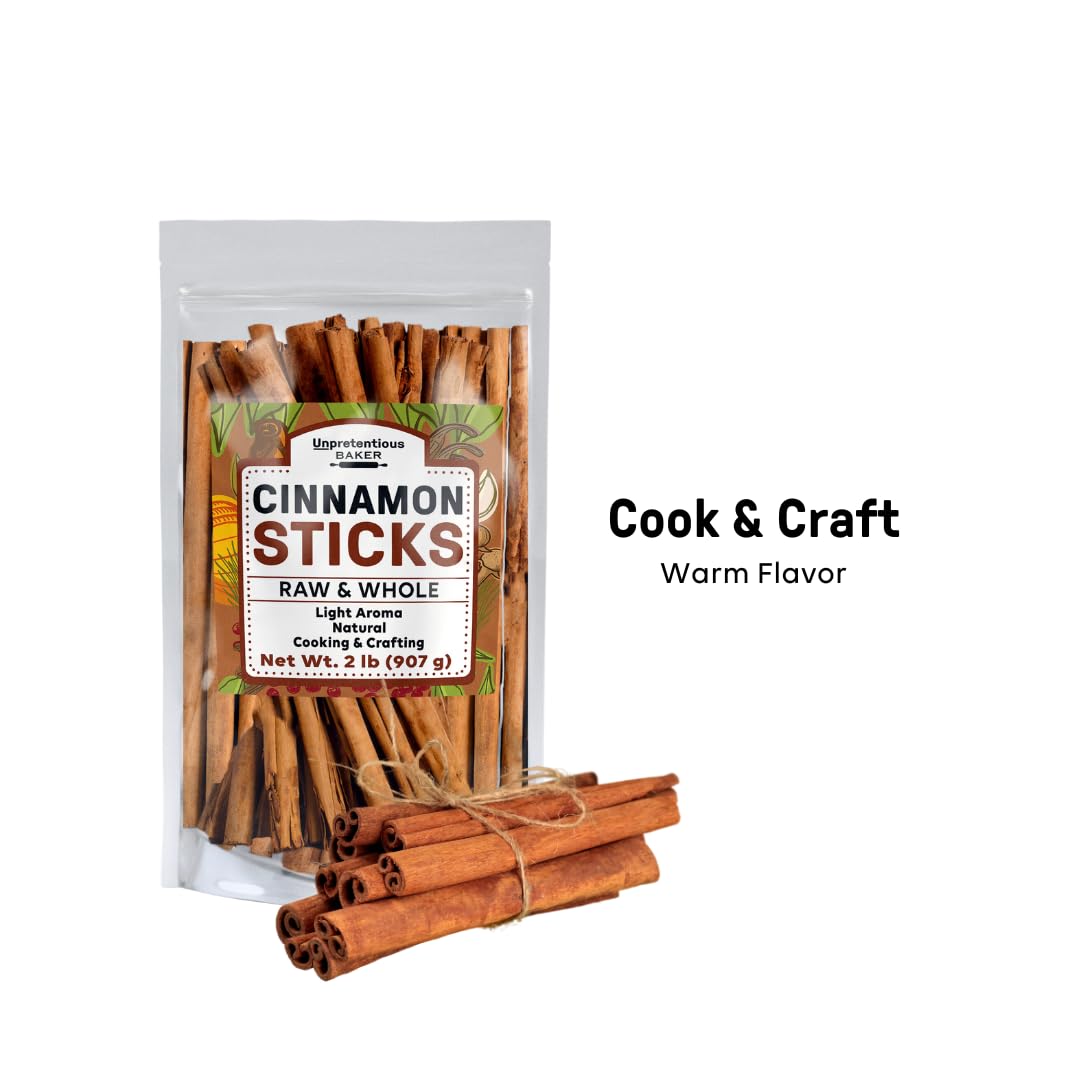 Unpretentious Ceylon Cinnamon Sticks, 2 lb, Light Aroma, Whole Sticks, Cooking & Crafting