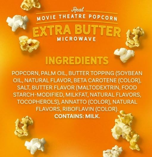 AMC Theatres Extra Butter Microwave Popcorn | 6 Bags and Butter Topping Packets