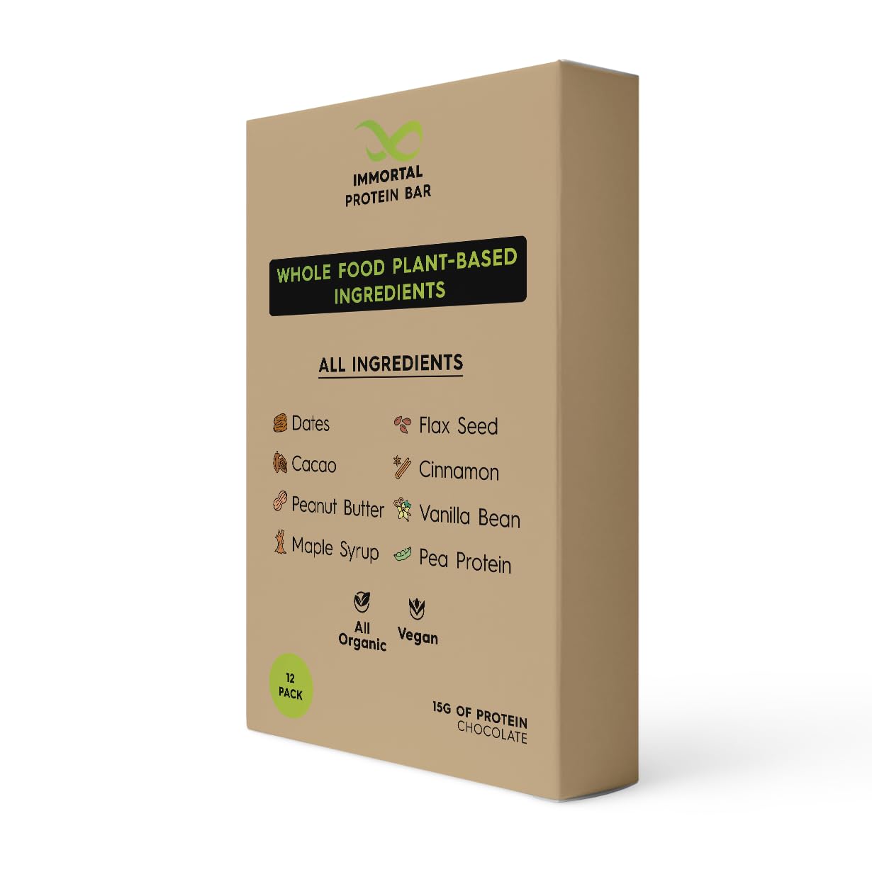 Whole food Plant-Based Protein Bars by Immortal | All Organic | Vegan