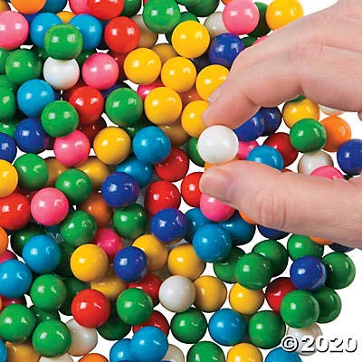 Fun Express 20 Oz. Machine Sized RoundGumball Candy (bulk set of 257),Assorted Green,Blue,Orange,Pink,Purple,Red