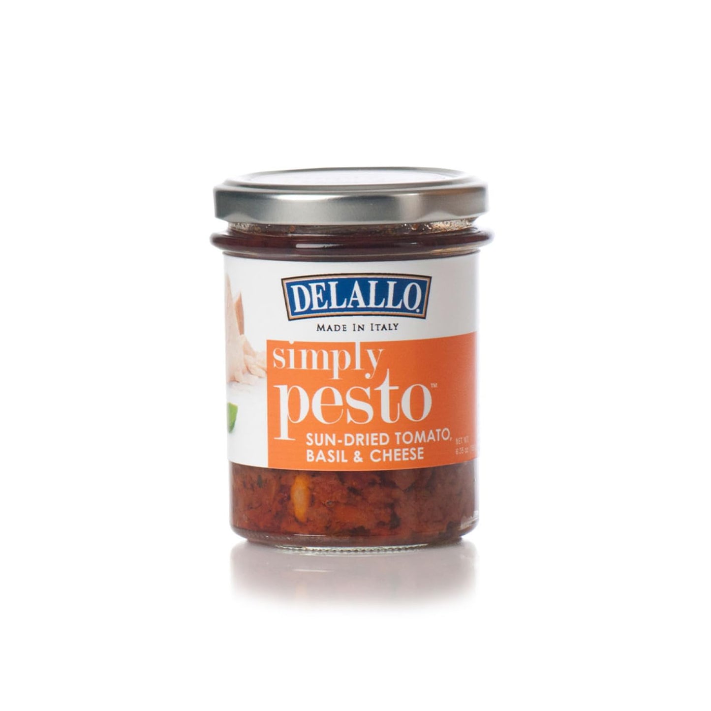 DeLallo Sun-Dried Tomato Basil Pesto Sauce, Made with Sweet Sun-Dried Tomatoes, Fresh Basil and Pecorino Romano Cheese, 6.35 oz Jar, (2 Pack)