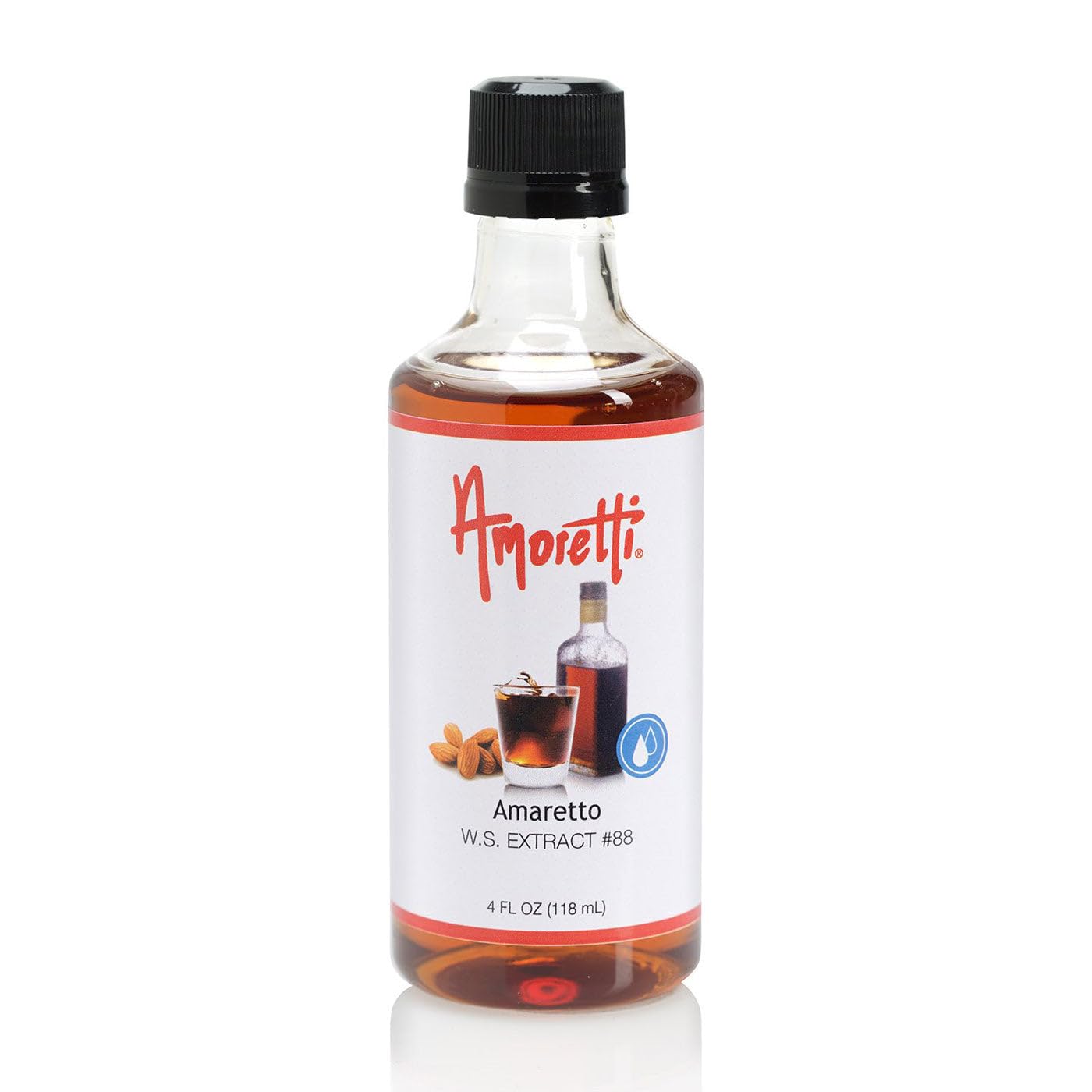 Amoretti - Amaretto Extract Water Soluble 2 oz - Highly Concentrated & Perfect For Pastry, Savory, Brewing, and more, Preservative Free, Vegan, Kosher