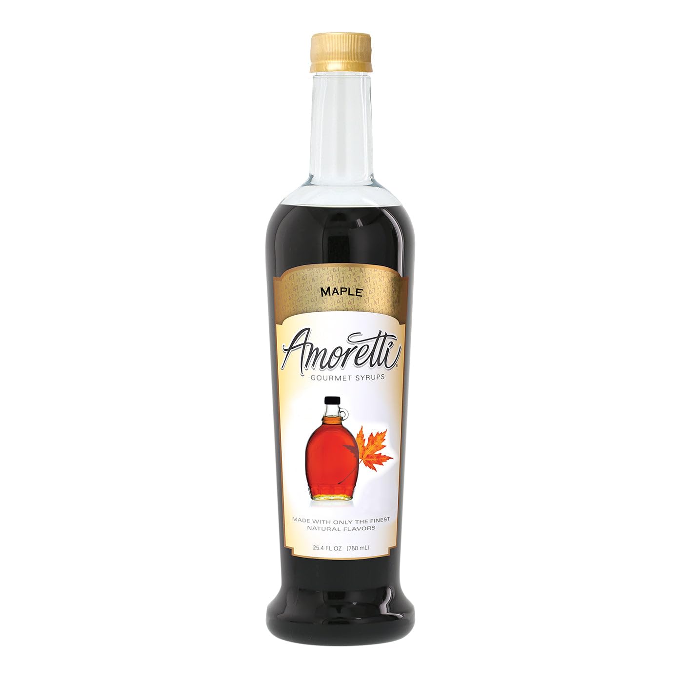 Amoretti - Maple Gourmet Syrup 750 ml, Flavor Coffees, Teas, Cocktails, & other Beverages, and Drizzle on Desserts, Gluten Free, GMO/GEO Free