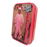 Boston America A Christmas Story inHe Looks Like a Pink Nightmare in Wintergreen Mint Candy - One (1) Collectible Tin - Pink Bunny Shapped Candies