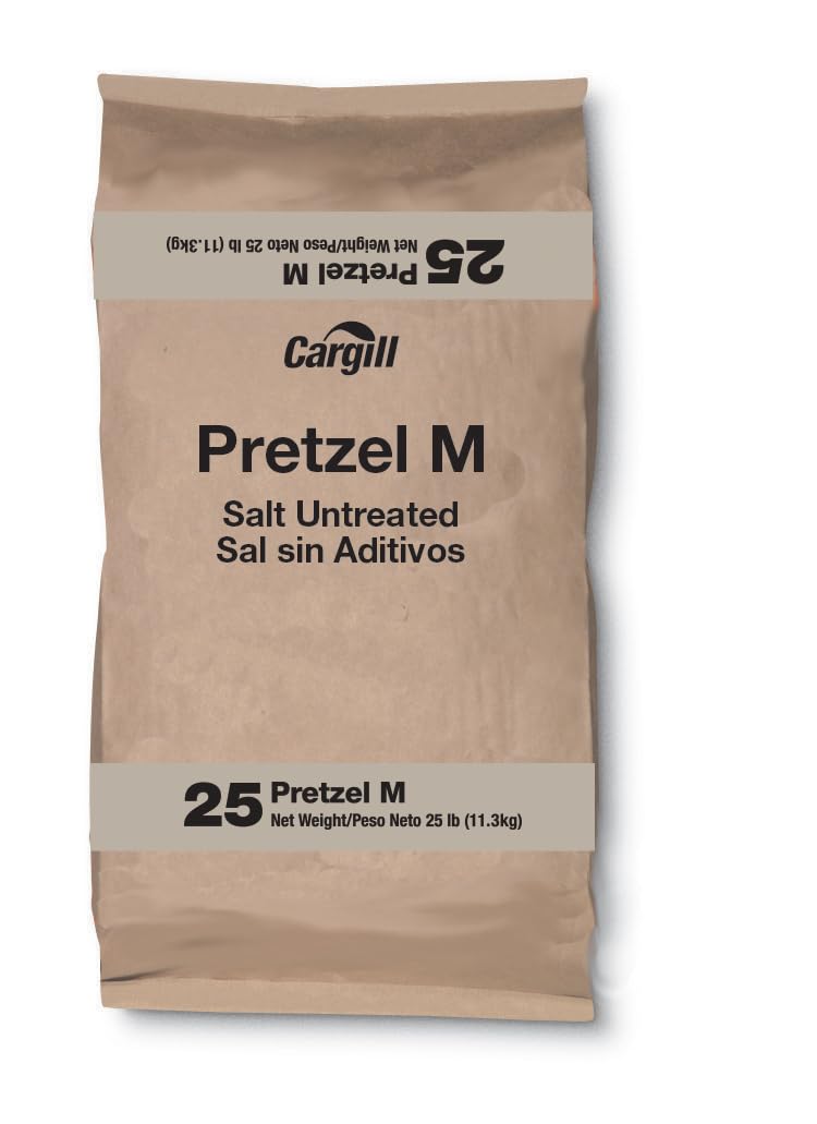 Cargill Pretzel Salt Coarse Topping, 25 Lb Box - Food Grade Salt for Pretzels, Bagels & Baking, Bulk Supply