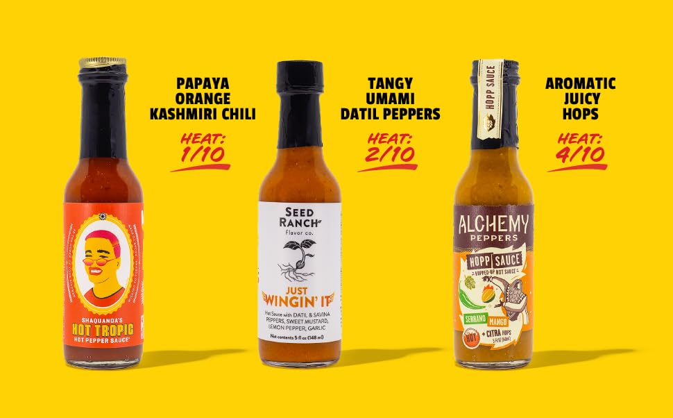 Hot Ones Hot Sauce Challenge - Season 27 - Hot Sauces Gift Sets - Variety Pack - Made with Natural Ingredients - Unique Small Batch Sampler Gift Set