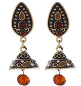New Micro Wax Inlay Drop Earrings Women Luxury Wedding Fashion Jewelry Earring (Coffee)