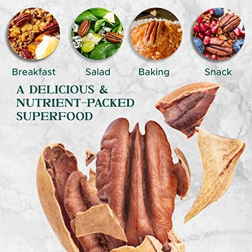 Premium Raw Pecan Halves 16oz (1 lb) | American-Grown, Non-GMO | Batch Tested Gluten & Peanut Free | No PPO or Preservatives | Rich Flavor