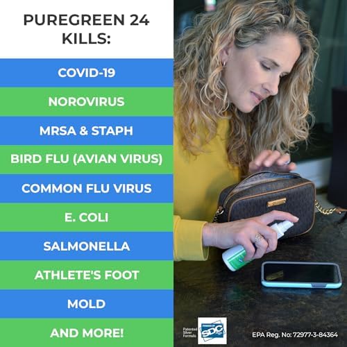 PURE GREEN 24 Starter pack Safe & Effective Disinfectant Kills Deadly Germs including RSV COVID-19 Norovirus MRSA Staph flu Contains no toxic