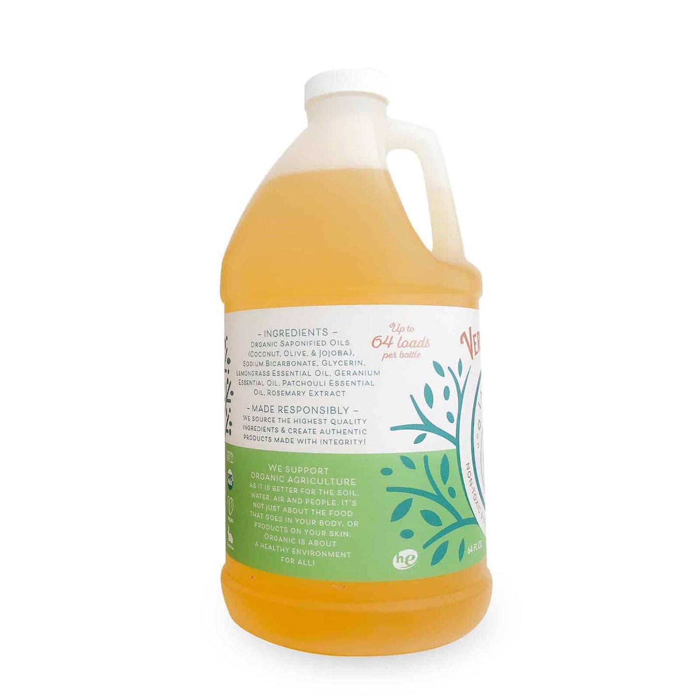 Vermont Soap Laundry Detergent, Laundry Soap, Natural Laundry Detergent Liquid, Baby Detergent, washing - Spring Breeze, 64 Fl Oz