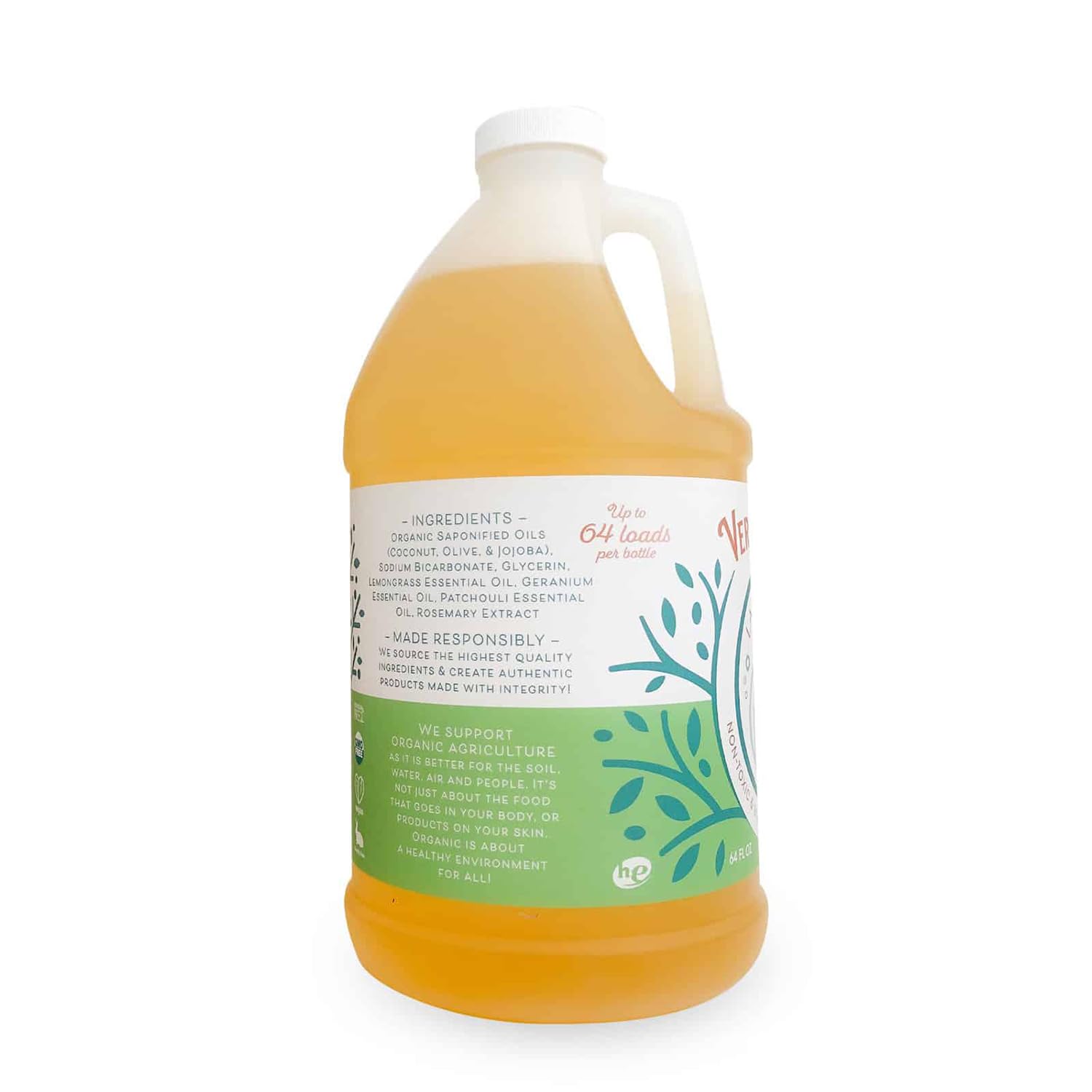 Vermont Soap Laundry Detergent, Laundry Soap, Natural Laundry Detergent Liquid, Baby Detergent, washing - Spring Breeze, 64 Fl Oz