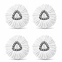 4 Pack Mop Head Replacement Compatible with O-Cedar EasyWring 1-Tank Spin Mop System, Microfiber Refill Heads, Machine Washable for Hardwood Tile