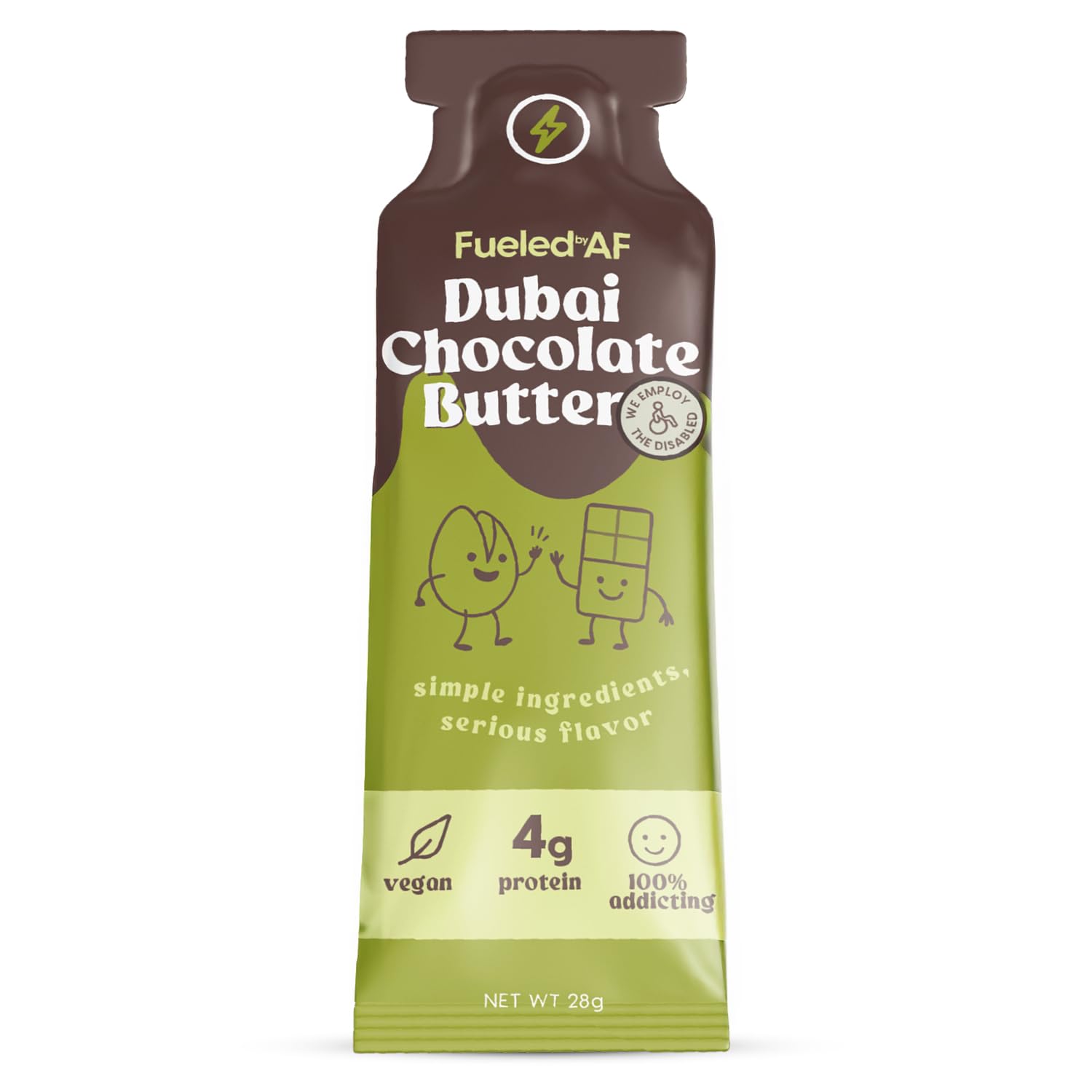 Fueled AF Vegan, Keto, and Paleo Friendly, 8 Pouches (8 oz each) (8 Ounce (Pack of 8), Dubai Chocolate Spread)