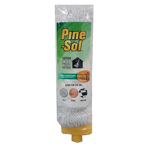 Pine-Sol Cotton Wet Mop Refill - Replacement Head Attachment, 300g | Heavy-Duty Cleaning for Indoor, Outdoor and Industrial Use