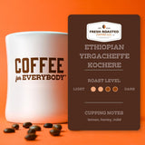 Fresh Roasted Coffee, Ethiopian Yirgacheffe Kochere, 2 lb (32 oz), Medium Roast, Kosher, Ground