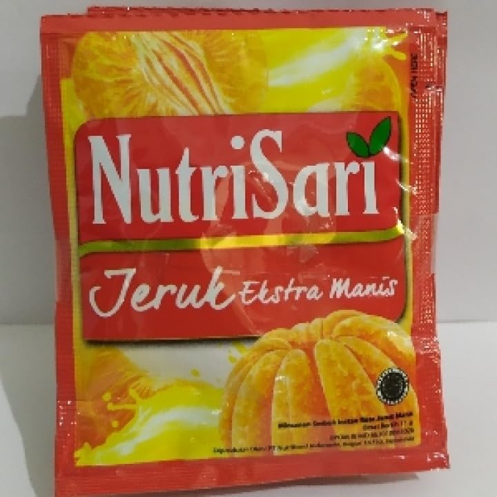 NutriSari Jeruk Extra Manis Extra Sweet Oranges Instant Powdered Drink 10-ct, 110 gram (Pack of 2)