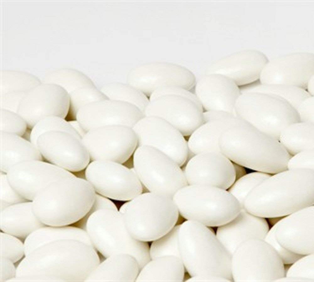 Sugar Free White Jordan Almonds by Its Delish, 10 Lbs Bulk Bag | Candied Almond Nut with Hard Candy Coating | No Sugar Added | Bulk Wedding Favors