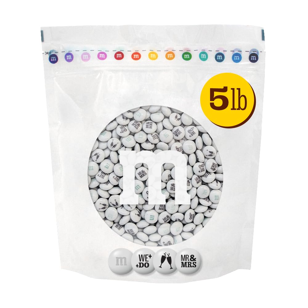 M&M'S Mr. and Mrs. Wedding Milk Chocolate Candy, 5 lb Bulk Resealable Bag