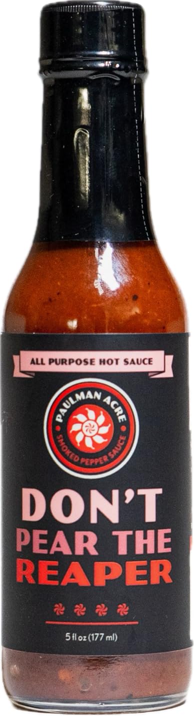 Paulman Acre: Don't Pear the Reaper Hot Sauce (5floz) Fermented Carolina Reaper, 7-Pot, Pear and Raspberries