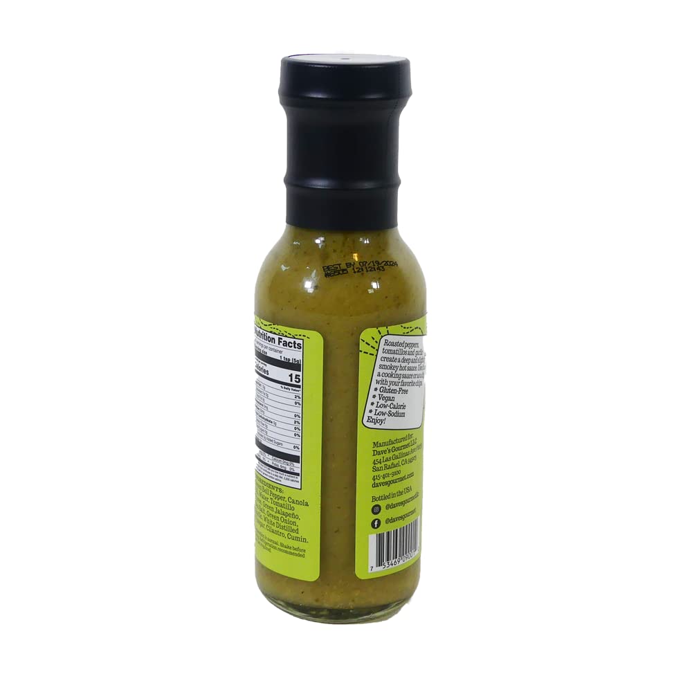 Dave's Gourmet Creamy Roasted Jalapeno Sauce -Medium Heat For Salads, Dips, Dressings- 1 Bottle