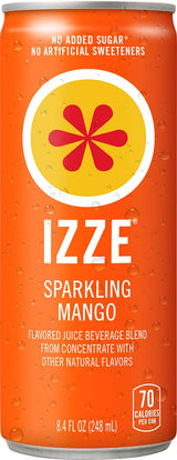 IZZE Sparkling Water Juice Beverage Blend, Dawn Variety Pack, Mango, Clementine, Strawberry, Pomegranate, No Sugar Added, 8.4 FL OZ, 24 Cans