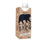 Wandering Bear Straight Black Organic Cold Brew Coffee On-the-Go - Extra Strong, Bold, Smooth, Unsweetened, Shelf-Stable, Ready to Drink, 100% Organic