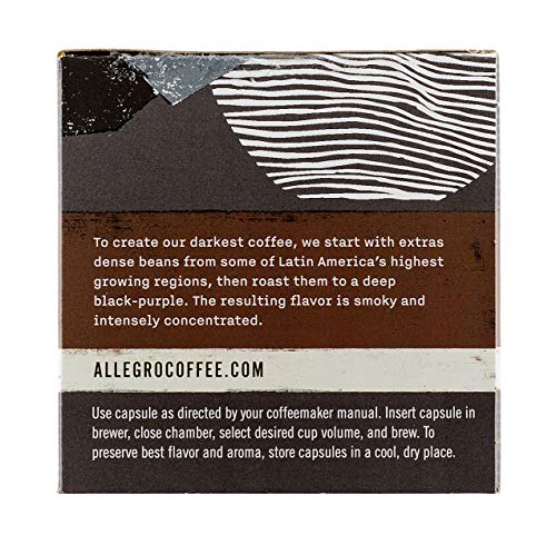 Allegro Coffee, Coffee French Roast Extra Dark Pods 10 Count, 3.8 Ounce